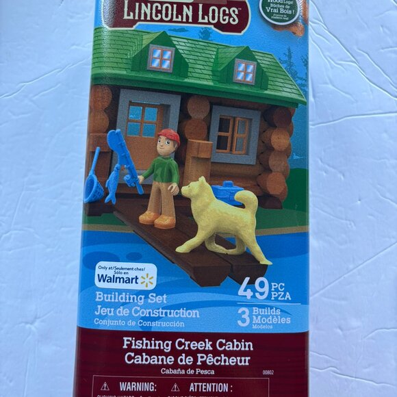 NEW Lincoln Logs Fishing Creek Cabin Building Set - 49 Pieces - Picture 3 of 14